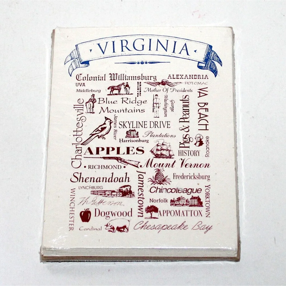 Virginia state 8 Blank Note Cards with Envelopes vintage Graphics Company 1998